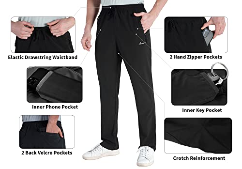 Clothin CP13216-BLACK-L-30 Men'S Lightweight Quick-Dry Elastic-Waist Drawstring Pants thumb #4