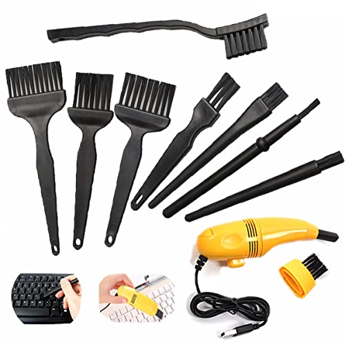 Kit de Limpieza Antiestática,9 Piezas,con Cepillos para Placa Madre y de circuitos Impresos,Teclado, Ordenador o cámara,Cepillos antiestáticos con cerdas de Nylon,Teclado,Kit de cepillos ESD Cover