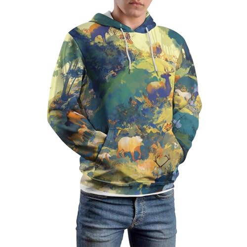 Sweat à Capuche Cerf et Lapin Hoodie Mixte S - 6