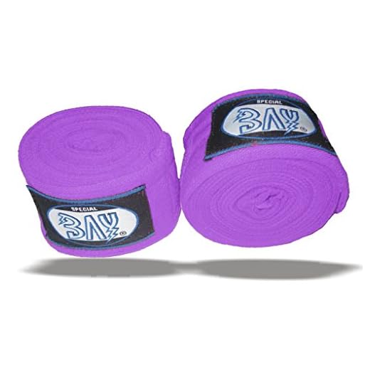 BAY® "Basic 2,5" Boxbandagen + WICKELANLEITUNG, LILA Purpur violett VIOLETT, elastisch, 2,5 Meter x 5 cm, Box-Bandagen, Paar, LILA