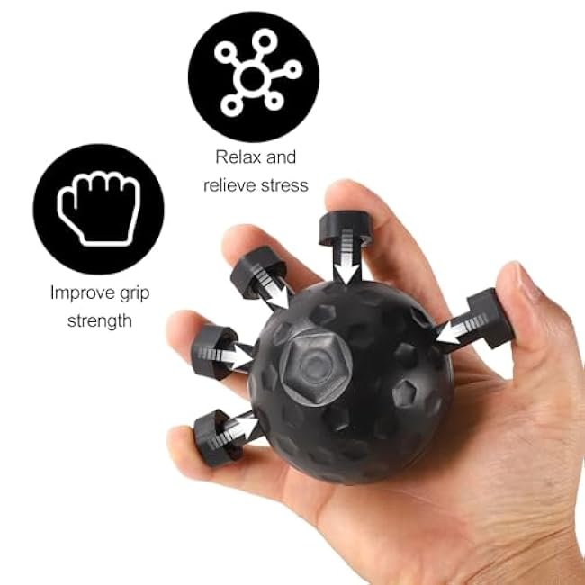 Finger Grip Strengthener, Silicone Ball Grip Strength Trainer Finger Exerciser Gripper Forearm Hand Strengthener for Musicians Rock Climbers Fitness Enthusiasts