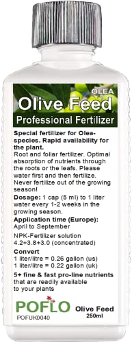 Olive Tree Liquid Fertilizer, Feed, Plant Food NPK for Olea europaea, Olea sylvestris (250ml)