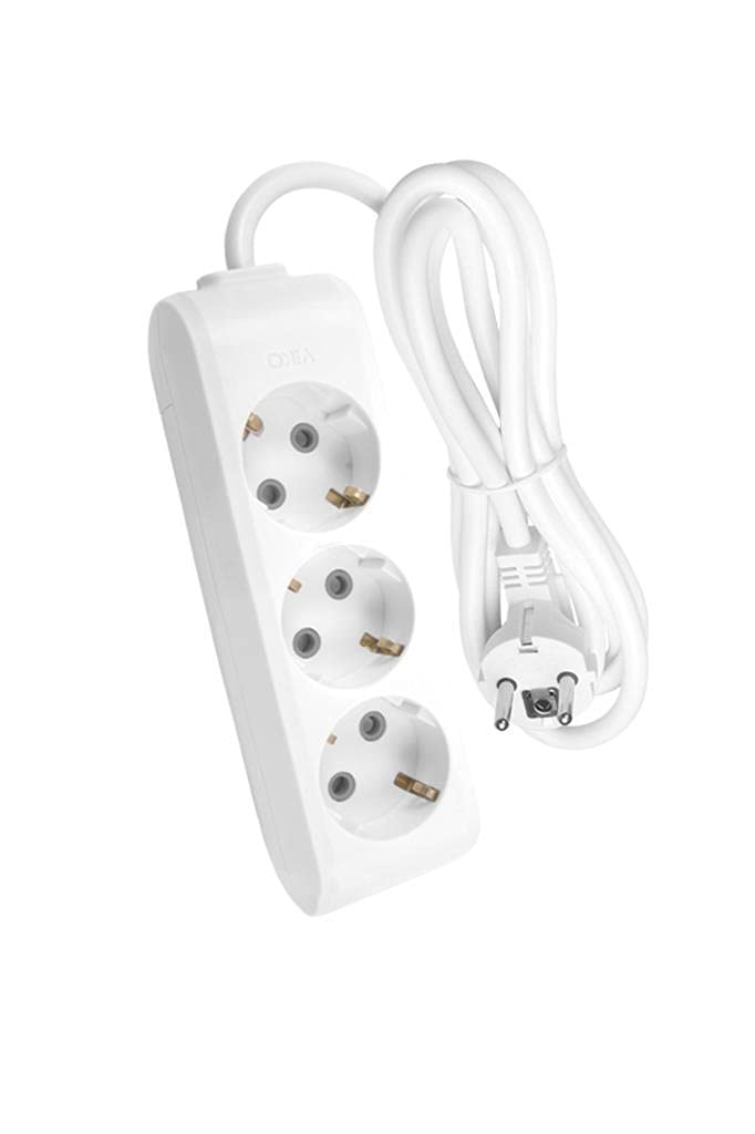 Viko Multi-Let 3lü Topraklı Kablolu Ç.K 5mt Priz, Beyaz