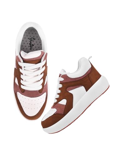 Shoetopia Zapatillas de correr para mujer, blanco, 4 UK