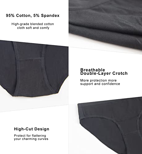 YADIFEN 5 Pack Cotton Underwear for Women Hipster Panties Low Briefs Bikini Underwears