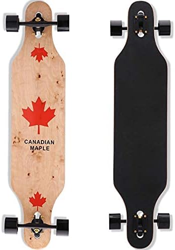 QingAn Longboard Skateboard, 41-Inch Downhill Skateboard Through Deck 8-Layer Maple, Complete Skateboard Cruiser for Boys Youths Beginners