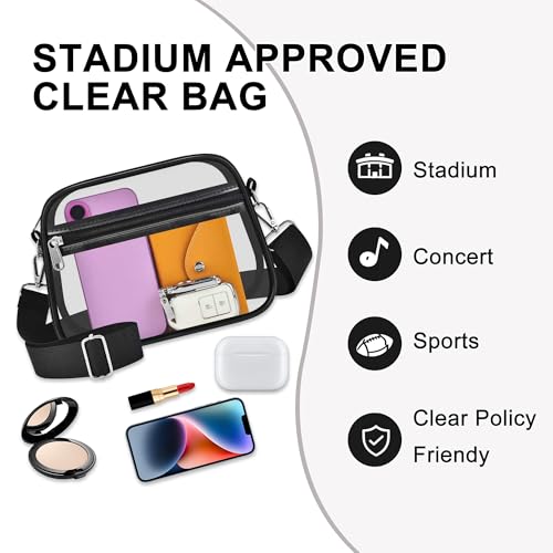 Image of Oraben Clear Bag for Stadium Events Clear Purse Stadium Bag Satchel Handbags for Sports Events Concerts Festivals | Stadium Approved