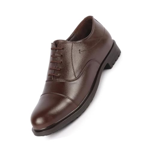 Image of FAUSTO Men's Genuine Leather Formal Office Comfort Broad Feet Oxford Lace Up Shoes