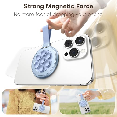 Support magnétique téléphone ventouse TAURI bleu fixation mains libres
