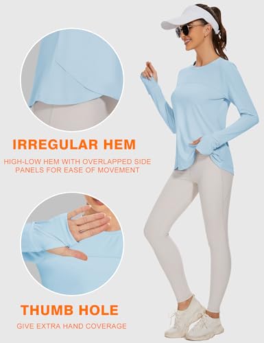 IECCP Workout Shirts for Women Long Sleeve Athletic Tops UPF 50+ Sun Shirts Rashguard with Thumbhole and Watching Window - Image 4