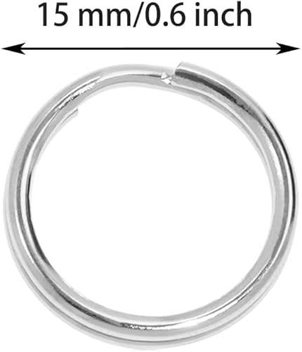 Miniatura 2 de Shapenty Mini llavero de metal dividido con cadena de eslabones para llaves de oficina en casa, organizadas, fabricación de joyas, pestañas con