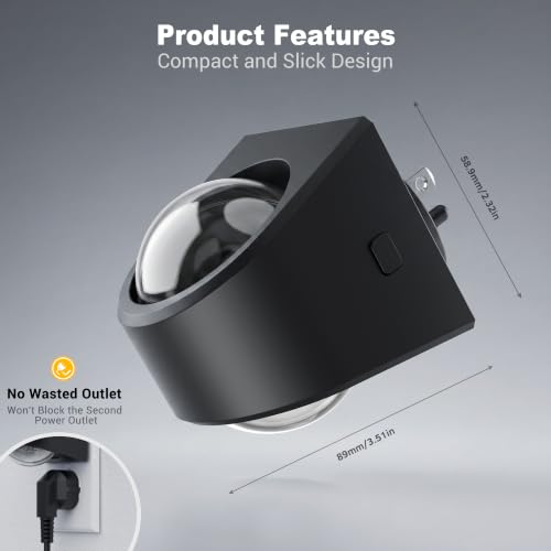 Image of JandCase Night Lights Plug into Wall, 3000K Warm White Projector Night Light, Dusk to Dawn Sensor Night Light Plug in, Dimmable Night Light with Brightness Memory for Bedroom Hallway Stair Nursery