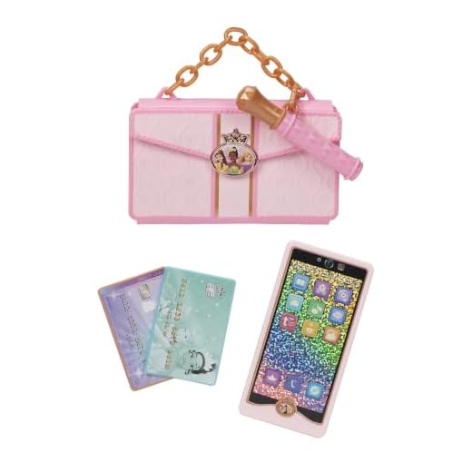 Disney Princess Style Collection Play Phone & Stylish Clutch Case with Mirror, Lip gloss for Girls, Realistic Sounds & Light