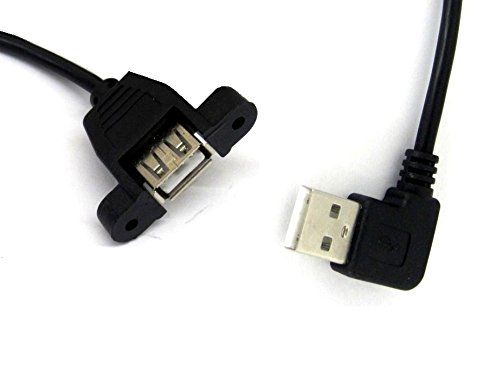 Micro SATA Cables USB A Male 90 Degree Angle to USB A Female Panel Mount Micro SATA Cables USB A Male 90 Degree Angle to USB A Female Panel Mount