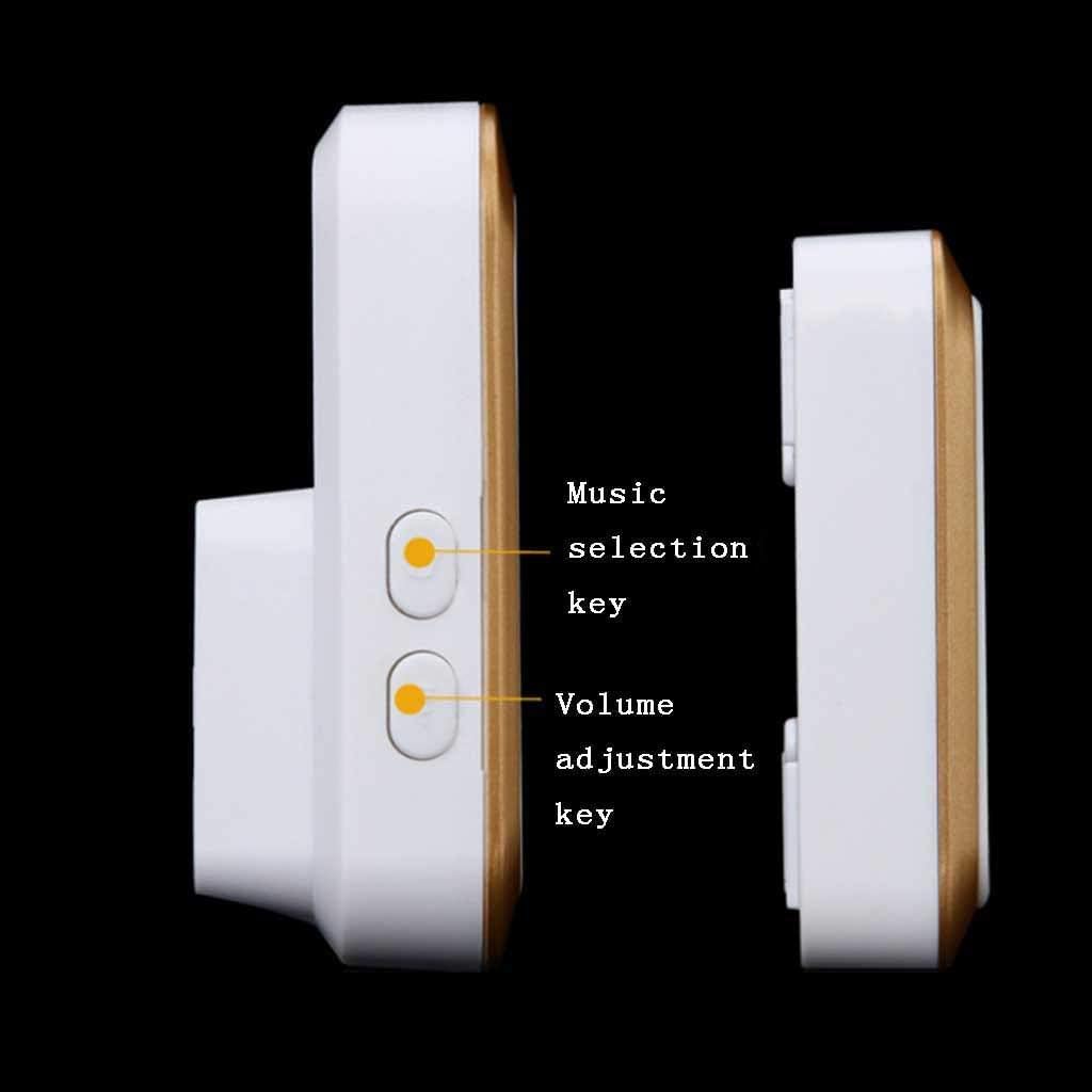 Timbre Inalámbrico A Prueba De Agua, Distancia De Transmisión De 300 M, Timbre Inalámbrico Enchufable De Pared, 36 Melodías Musicales / 4 Transmisores 1 Receptor / 4 Niveles De, Gold