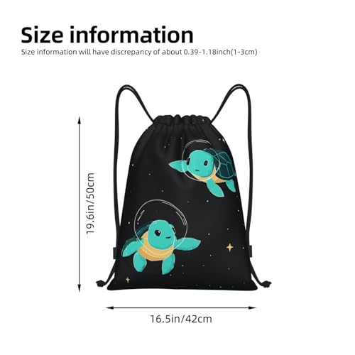 Cute Sea Turtle Drawstring Bag, Lightweight Sports Gym Backpack with Adjustable Shoulder Straps for Fitness, Yoga, Travel4