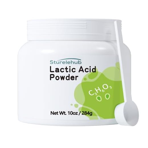 Pó de ácido lático, 284 g, grau cosmético, esfoliação suave, máscara facial de ácido lático DIY, creme, esfoliação corporal e cosméticos caseiros