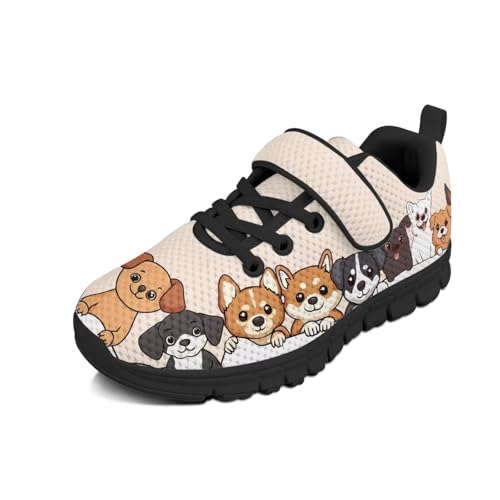 Boys Girls Shoes for Little Kids/Big Kids Machine Washable Lightweight Comfy Athletic Running Shoes Kids Sneakers Light Cute Dogs Pattern