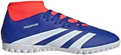 Chuteira Society Adidas Predator 24 Club Sock Masculino Azul e Laranja