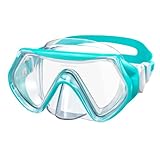 Kids Swim Goggles for Age 3-14, Snorkel Diving Mask with Nose Cover Anti-Fog 180° Clear View