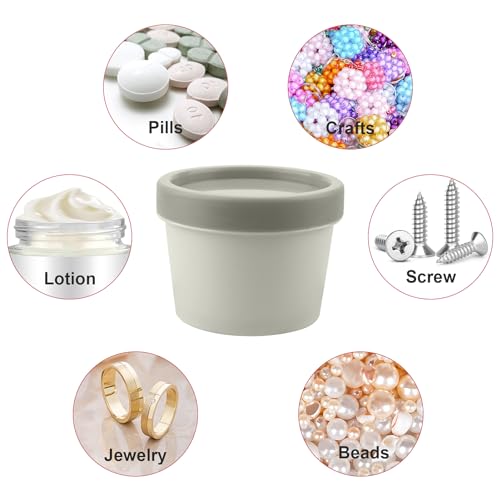 Cosywell Travel Containers for Toiletries Plastic Cream Jars 3.4oz/100ml Empty Cosmetic Pot Jars 4 Pieces Refillable TSA Approved Leak-proof Travel Size Accessories with Lids（Black）3