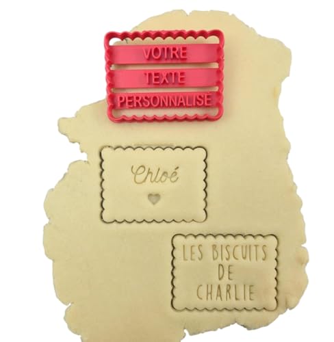 3DKOUPE - Emporte-pièce petit beurre - Personnalisable avec texte (jusqu'à 3 lignes) - Couleur au choix - Conçu et fabriqué en France