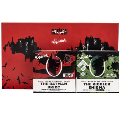 Dr. Squatch Soap The Batman Collection - Men's Natural Bar Soap - 2 Bar Soap Bundle And Collector's Box Batman Soap For Men #TOP2