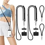 YIWOZI Universal 4 Pack Phone Lanyard for Women and Men,Adjustable cell phone lanyard crossbody+Wrist Strap,Anti Theft Phone Strap,iphone Lanyard for All Full-Coverage Phone Case