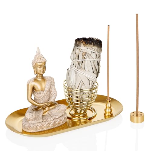 Zenbless MIX005 6 In 1 Incense Holder, Palo Santo Holder, Buddha Statue cover