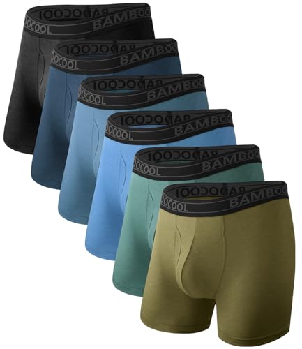 Image of BAMBOO COOL Breathable Men's Underwear Modern Multipack Comfortsoft Moisture-Wicking Boxer Briefs 6 Pack