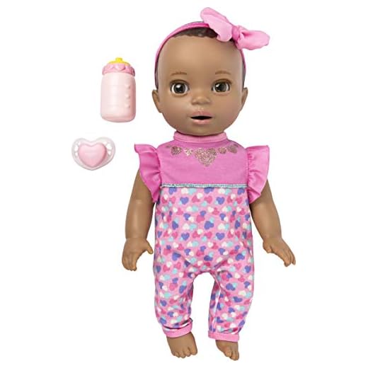 Luvabella 6053413 Newborn, Dark Brown Hair, Interactive Baby Doll with Real Expressions and Movement, Multicolour
