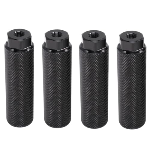 Generic 4pcs Bicycle Rear Pedal Bicycle Pedals Folding Bicycle Clip Pedals Basket Rear Pedals Straps Rear Light Brake Rear Rack Cycling Red Pedals Axle Bikes Aluminum Alloy Bike Peg Black