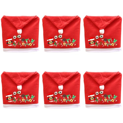 Stuhlhusse Weihnachtsmütze 26 Yarteim Stuhlhussen Weihnachten 6er Set, Stuhlhusse Weihnachten,...