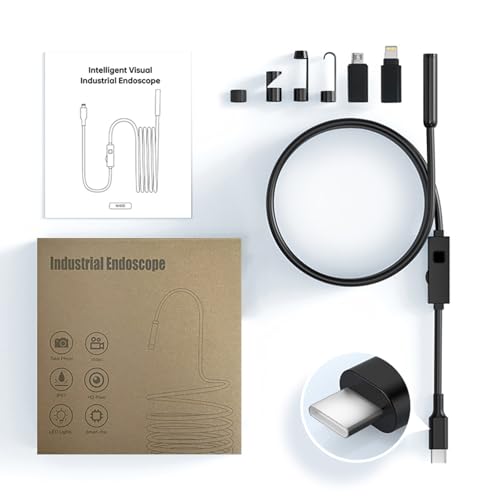 1920P HD Dual Lens Endoscope Camera Semi-Rigid Snake Cable IP67 Waterproof 8LED Lights Dimmable HD Industrial Pipeline Inspection Probe Compatible with Smartphones Endoscope Camera (9.9ft) by LAUREII - Image 8