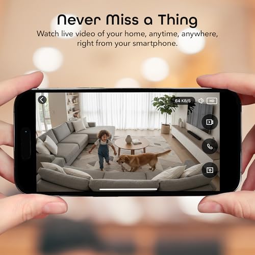 Image of Geeni Look 2K 4MP Smart Indoor Security Camera, 1440p Ultra HD, 1-Pack | Wi-Fi pet & baby monitor, 2-way audio, motion detection zones, 10m night vision, USB-C power