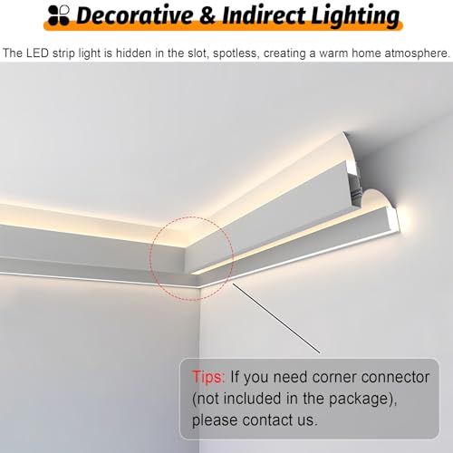 Diffuseur LED incurvé de 4m pour moulure et éclairage indirect