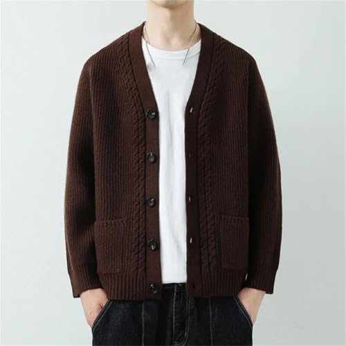 Men's Cardigan Sweaters V-Neck Slim Fit Solid Button Long Sleeve Sweater Outerwear3
