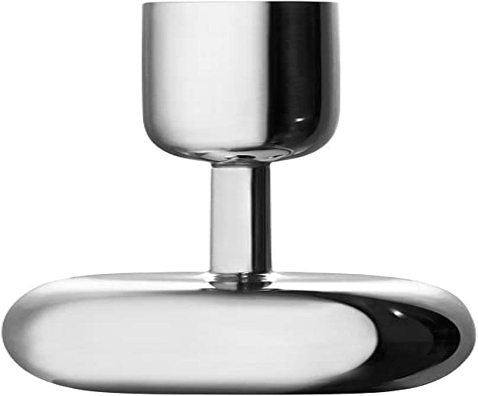 IIttala Nappula Candleholder 107 mm, Stainless Steel by Matti Klenell