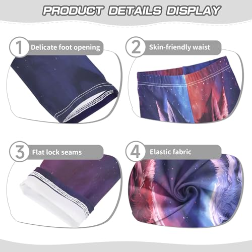 Toddler Girls Leggings Printed Yoga Pants Leggings Two Wolfs Face for Kids3