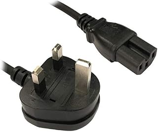 ShaniTech C15 Kettle Power Supply Adapter Cord Mains Cable Lead UK Plug with Notch IEC Socket Hot Conditioned for Cisco Switches PC Monitor Server etc 2M
