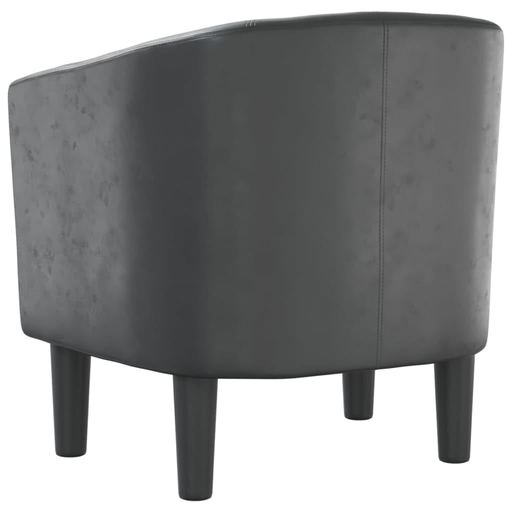 vidaXL Fauteuil Cabriolet, Chaise de Relaxation, Siège avec Dossier et Accoudoirs, Canapé de Bureau Salon Chambre à Coucher, Gris Similicuir