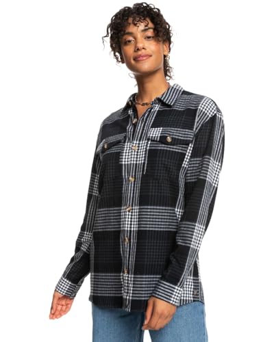 Roxy Let It Go Flannel T-Shirt Femme haut carreaux vêtement automne manche longue