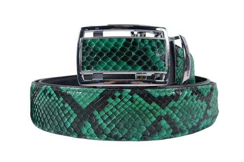 Image of Pelgio Genuine Python Snake Skin Auto Locking Men's Belt 46 inch Long