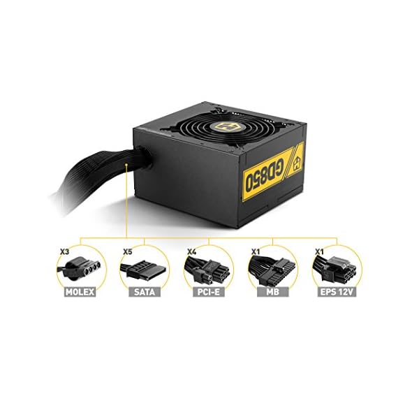 Nox Hummer GD 850 -NXHUMMER850GD- Fuente de Alimentación 850W, certificado 80 PLUS Gold, ventilador 120mm ultra silencioso, compatible ATX12v, entrada 230W, color negro - Image 4