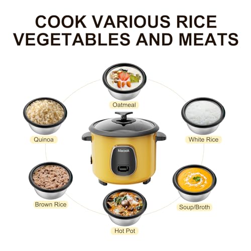 Macook Rice Cooker & Steamer (0.6 Liters, 6 Cups Cooked Rice) with LED Screen, Suitable for 1-6 People, Non-Stick Inner Pot, BPA-Free, Anti-Burning Design, Automatic Keep-Warm, Overheat Protection - Image 6