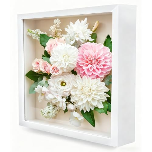 Weysoo Tiefer Bilderrahmen zum Befüllen 20 x 20 cm, Weiß 3D Bilderrahmen...