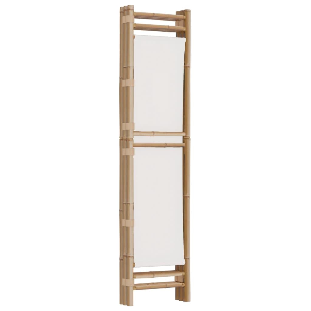 vidaXL Biombo Plegable de 3 Paneles bambú y Lona 120 cm
