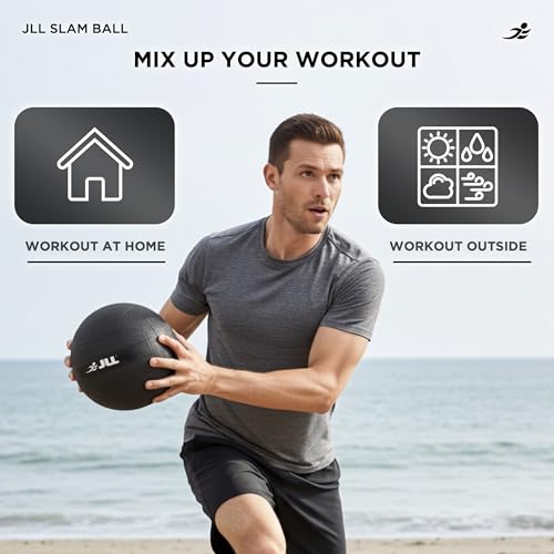 JLL® Slam Ball - (12kg) No Bounce, Heavy Duty Rubber, Available in 5kg, 10kg, 12kg & 15kg - Ideal for Cross Fit, Core Workouts, Strength Training, HIIT Workouts - Image 7