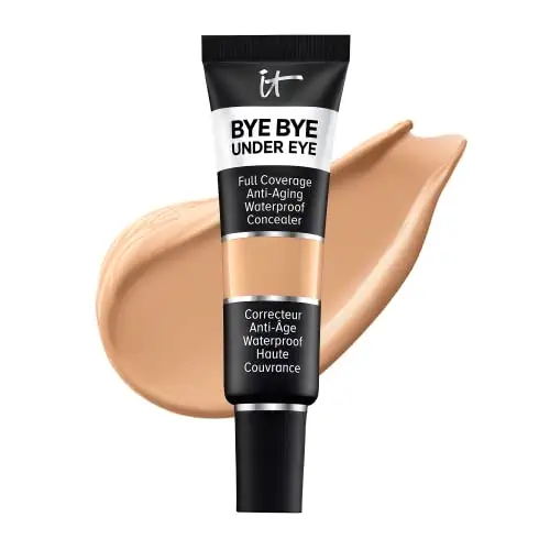 IT Cosmetics Bye Bye Under Eye Full Coverage Waterproof Concealer - for Dark Circles, Fine Lines, Redness &amp; Discoloration - Anti-Aging - Natural Finish, 0.4 fl oz