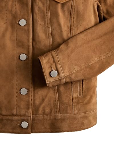 IZAC & DAUD Women's Trucker Real Leather Jacket - Trendy Real Lambskin Vintage Style Women’s Leather Jacket4